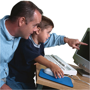 Father & Son on Computer